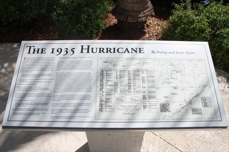 The 1935 Hurricane Marker image. Click for full size.