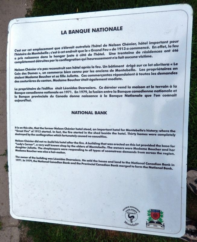 La Banque Nationale / National Bank Marker image. Click for full size.