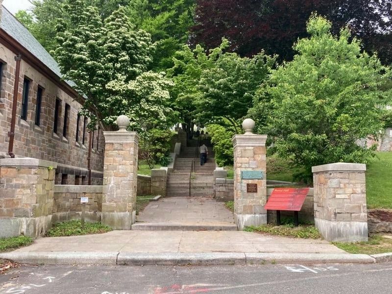 Burial Hill Marker and Cemetery Entrance. Click for full size. Burial Hill Marker and Cemetery Entrance image. Click for full size.