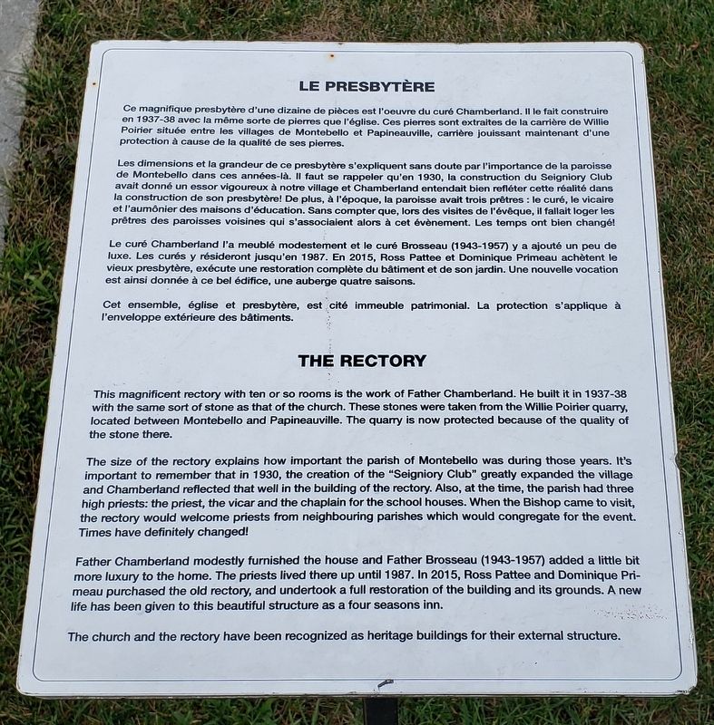 Le Presbytère / The Rectory Marker. Click for full size. Le Presbytère / The Rectory Marker image. Click for full size.
