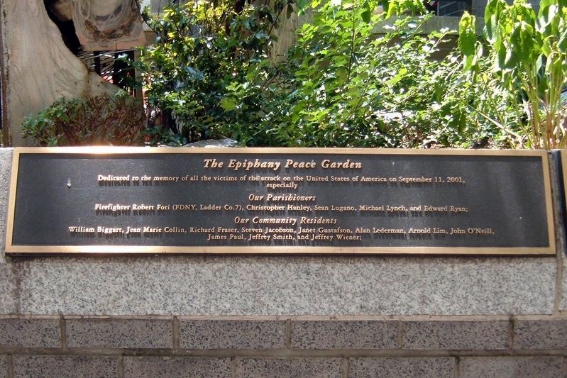 The Epiphany Peace Garden plaque image. Click for full size.