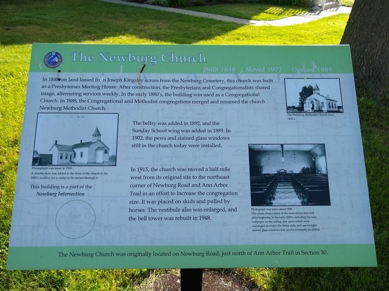 The Newburg Church Marker. Click for full size. The Newburg Church Marker image. Click for full size.