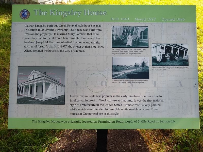 The Kingsley House Marker image. Click for full size.