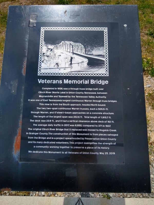 Veterans Memorial Bridge Marker image. Click for full size.