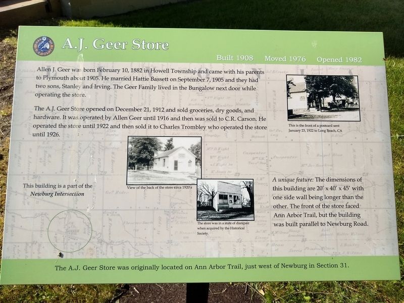 A.J. Geer Store Marker. Click for full size. A.J. Geer Store Marker image. Click for full size.