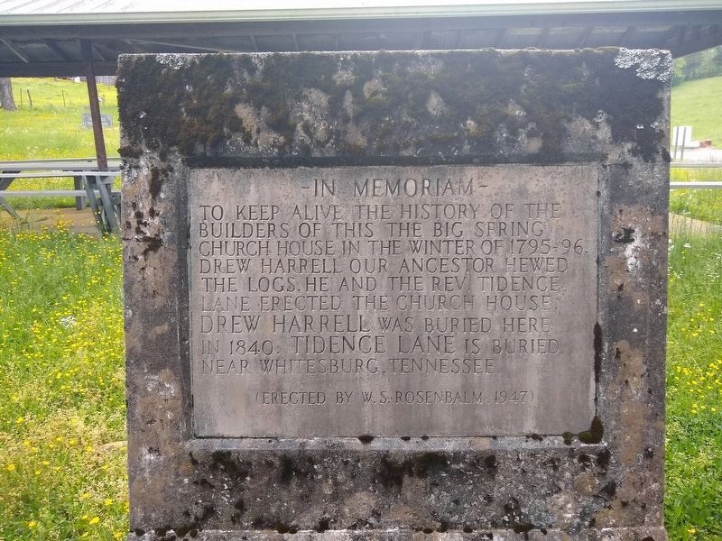 Big Spring Church Marker. Click for full size. Big Spring Church Marker image. Click for full size.