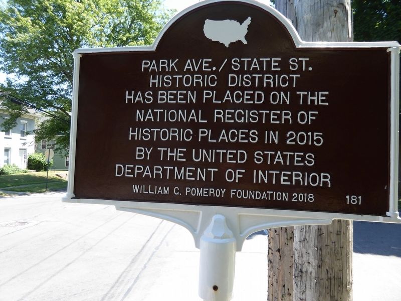 Park Ave./State St. Historic District Marker. Click for full size. Park Ave./State St. Historic District Marker image. Click for full size.