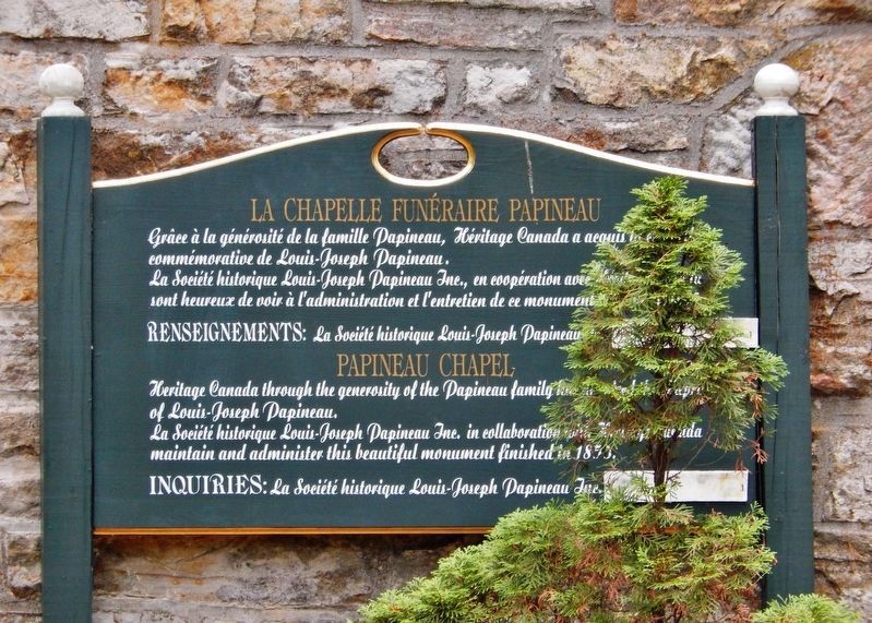 La Chapelle Funéraire Papineau / Papineau Chapel. Click for full size. La Chapelle Funéraire Papineau / Papineau Chapel image. Click for full size.