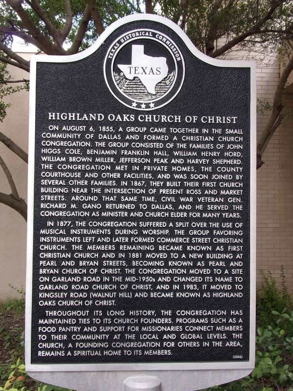 Highland Oaks Church of Christ Marker image. Click for full size.