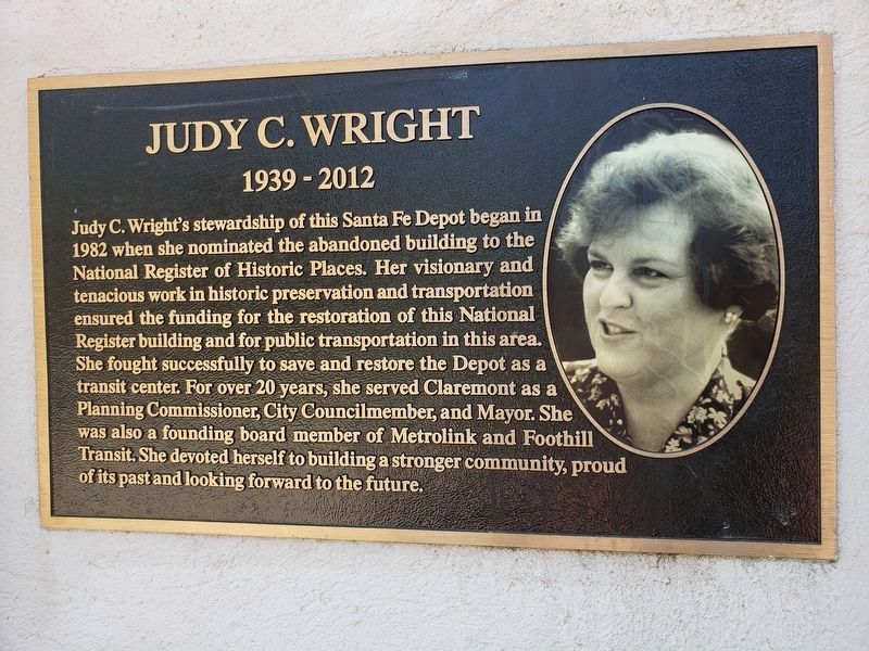 A nearby marker to Judy C. Wright (1939-2012) image. Click for full size.