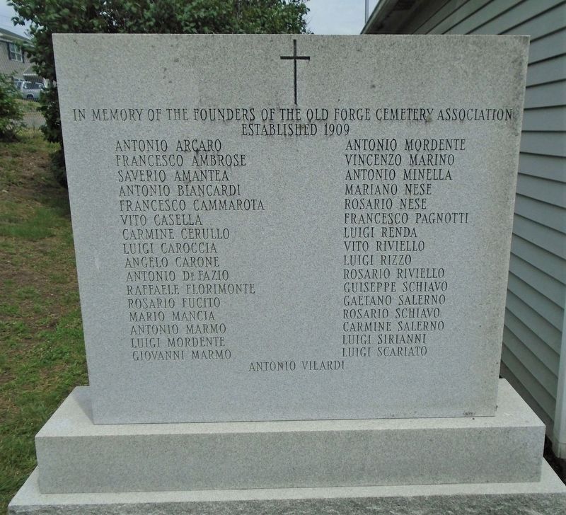 Founders of the Old Forge Cemetery Association Marker. Click for full size. Founders of the Old Forge Cemetery Association Marker image. Click for full size.