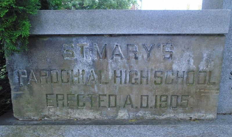 St. Mary's High School Cornerstone image. Click for full size.