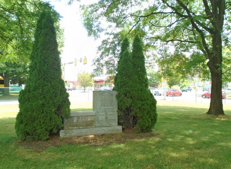St. Mary's High School Marker and Cornerstone. Click for full size. St. Mary's High School Marker and Cornerstone image. Click for full size.
