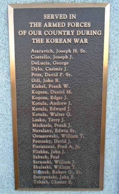 Holy Mother of Sorrows P.N.C.C. War Memorial Korean War Honor Roll image. Click for full size.