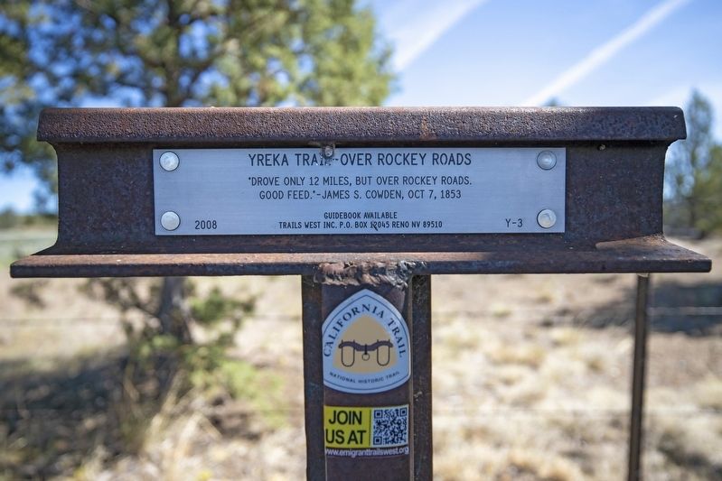 Yreka Trail - Over Rocky Roads Marker image. Click for full size.