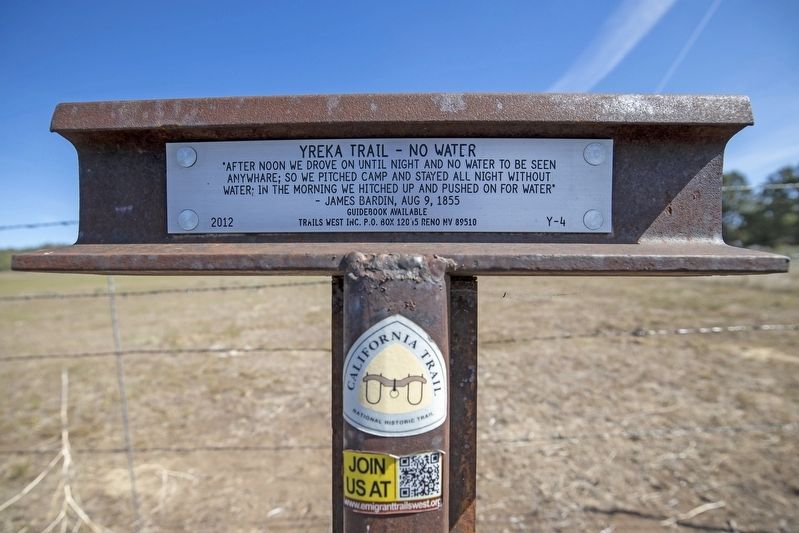 Yreka Trail - No Water Marker. Click for full size. Yreka Trail - No Water Marker image. Click for full size.
