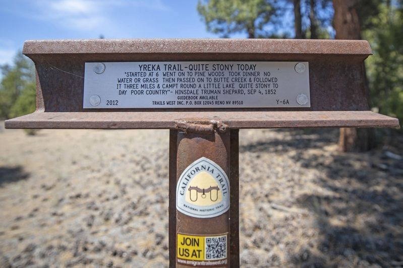 Yreka Trail - Quite Stony Today Marker image. Click for full size.