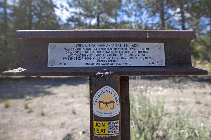 Yreka Trail - Near a Little Lake Marker image. Click for full size.