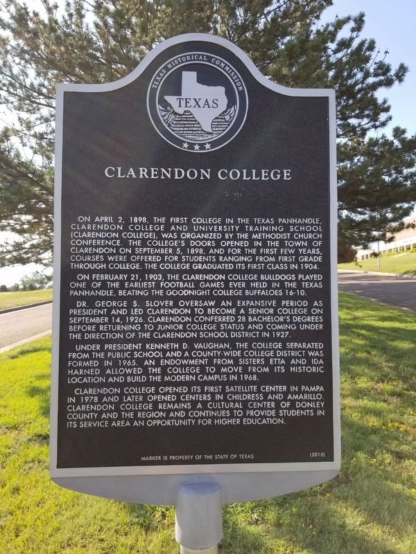 Clarendon College Marker image. Click for full size.