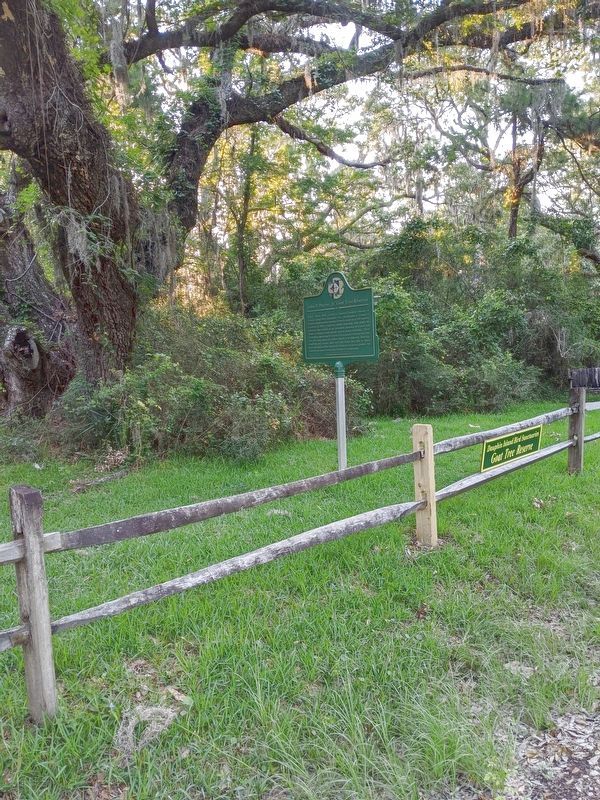 Goat Tree Reserve Marker with a Goat tree on left. image. Click for full size.