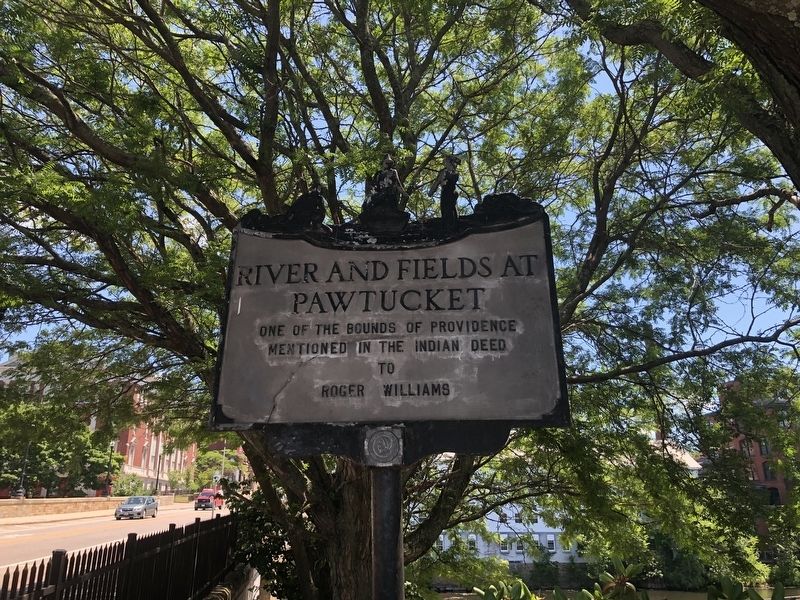 River and Fields at Pawtucket Marker image. Click for full size.