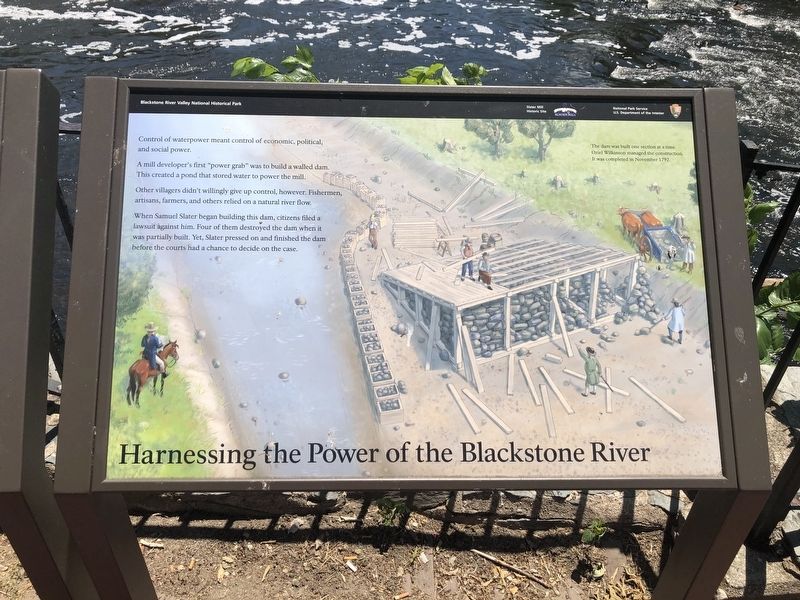Harnessing the Power of the Blackstone River Marker image. Click for full size.