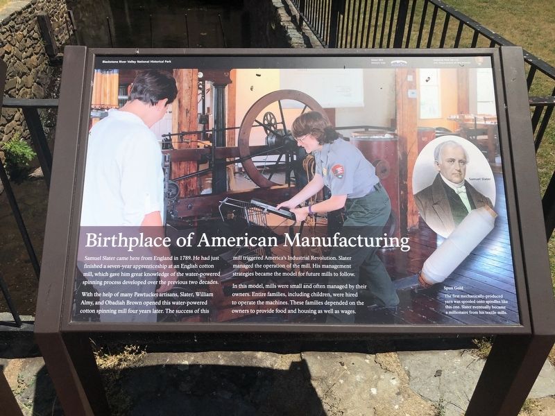 Birthplace of American Manufacturing Marker image. Click for full size.
