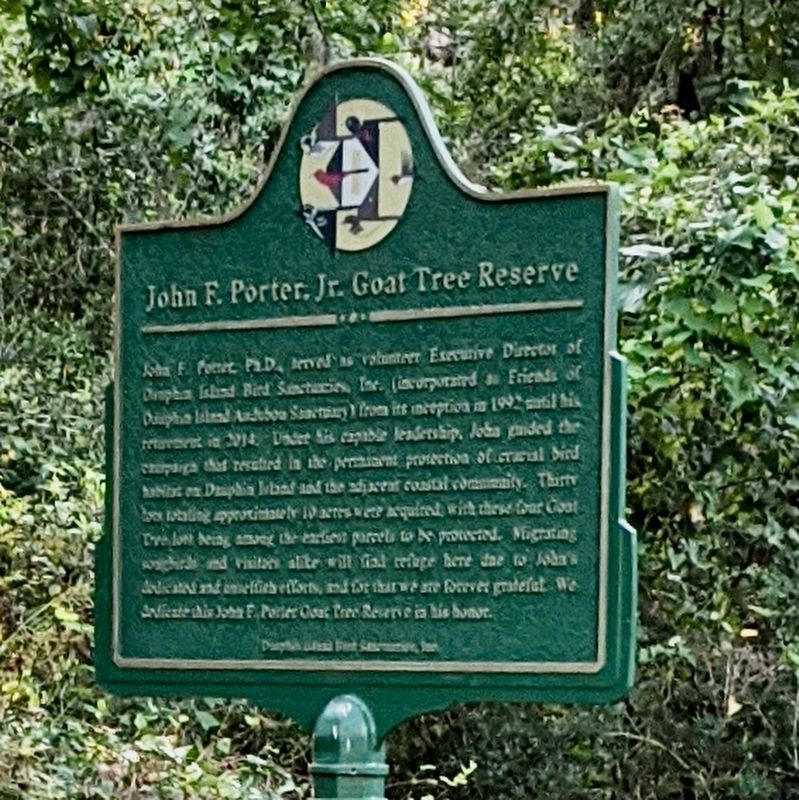 John F. Porter Jr. Goat Tree Reserve Marker image. Click for full size.