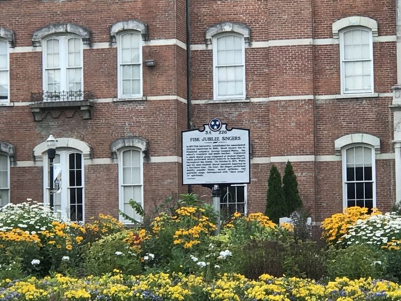 Fisk Jubilee Singers Marker. Click for full size. Fisk Jubilee Singers Marker image. Click for full size.