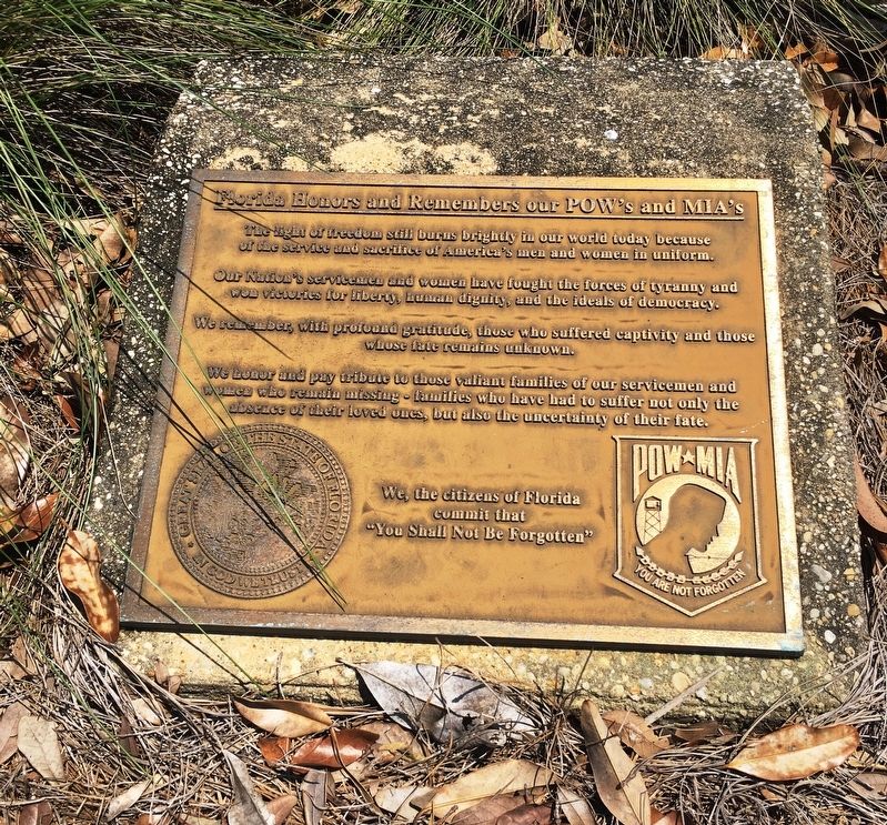 Florida Honors and Remembers our POW’s and MIA’s Marker. Click for full size. Florida Honors and Remembers our POW’s and MIA’s Marker image. Click for full size.
