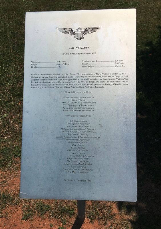 A-4C Skyhawk Marker. Click for full size. A-4C Skyhawk Marker image. Click for full size.