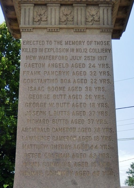 Miner's Monument (<i>north inscription</i>). Click for full size. Miner's Monument (<i>north inscription</i>) image. Click for full size.