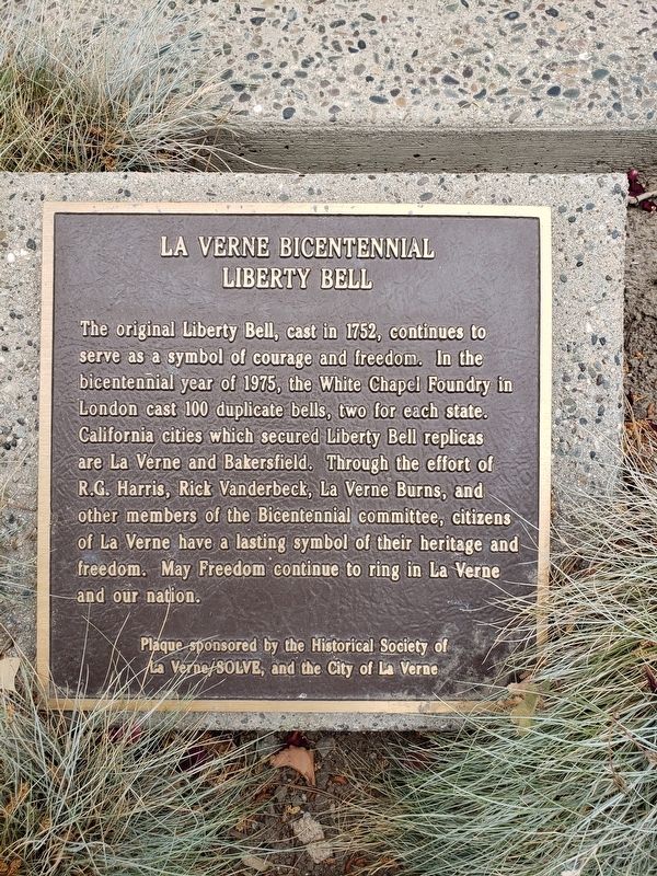 La Verne Bicentennial Liberty Bell Marker image. Click for full size.