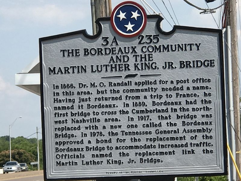 The Bordeaux Community and the Martin Luther King, Jr. Bridge Marker image. Click for full size.