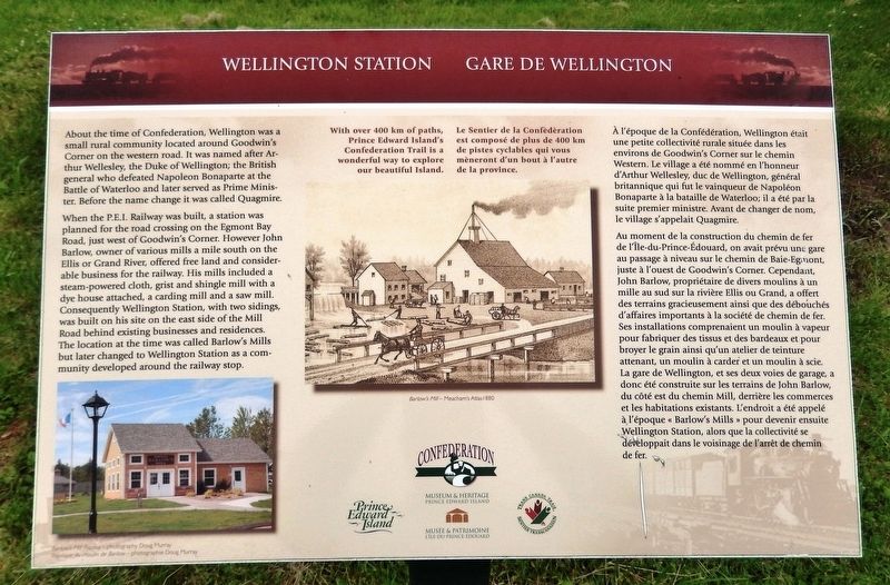 Wellington Station / Gare de Wellington Marker. Click for full size. Wellington Station / Gare de Wellington Marker image. Click for full size.