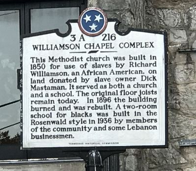Williamson Chapel Complex Marker image. Click for full size.