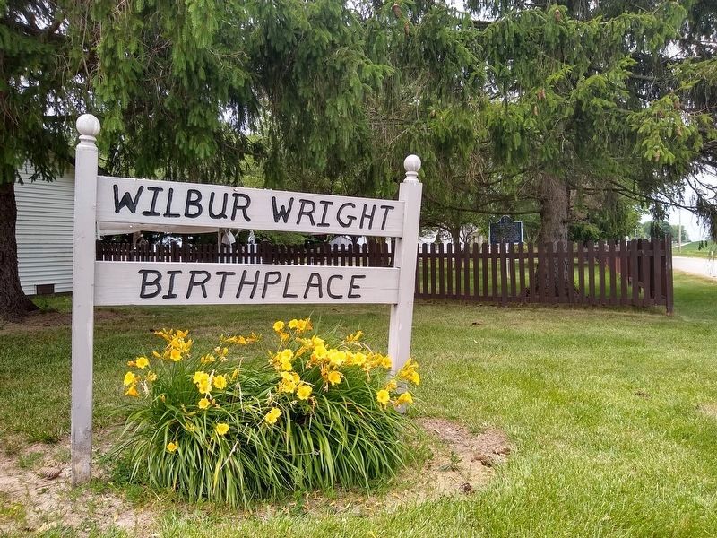 Birthplace of Wilbur Wright sign image. Click for full size.