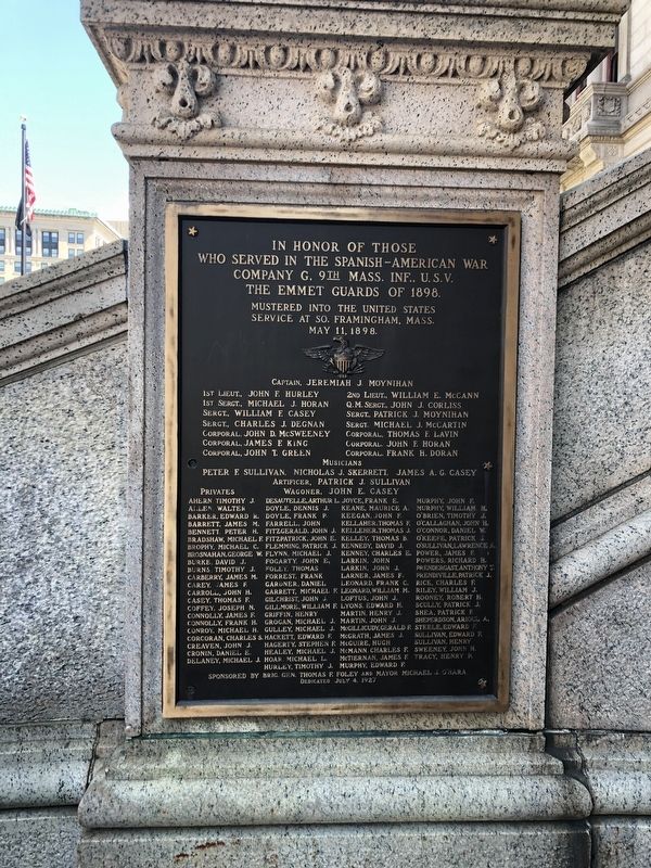 Company G, 9th Mass. Inf., U.S.V. Marker. Click for full size. Company G, 9th Mass. Inf., U.S.V. Marker image. Click for full size.