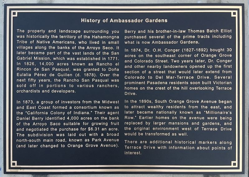 Ambassador Gardens Marker image. Click for full size.