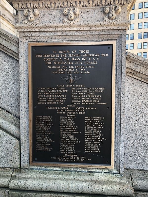 Company A, 2nd Mass. Inf., U. S. V. Marker. Click for full size. Company A, 2nd Mass. Inf., U. S. V. Marker image. Click for full size.