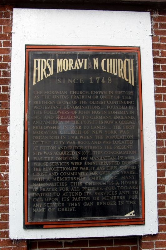 First Moravian Church Marker image. Click for full size.