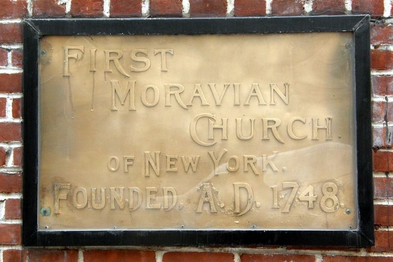 First Moravian Church plaque image. Click for full size.