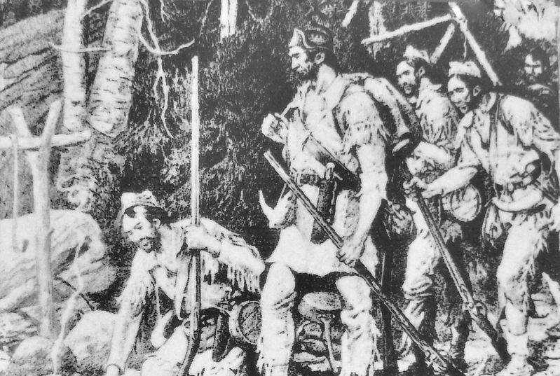 Marker detail: Rogers' Rangers image. Click for full size.