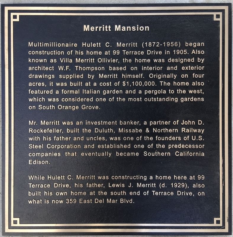 Merritt Mansion Marker image. Click for full size.