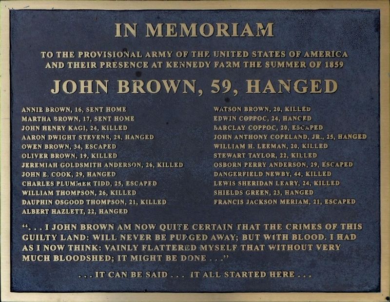 John Brown, 59, Hanged Marker image. Click for full size.