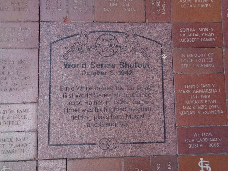 World Series Shutout Marker. Click for full size. World Series Shutout Marker image. Click for full size.
