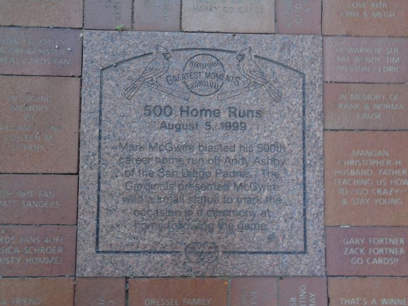 500 Home Runs Marker image. Click for full size.