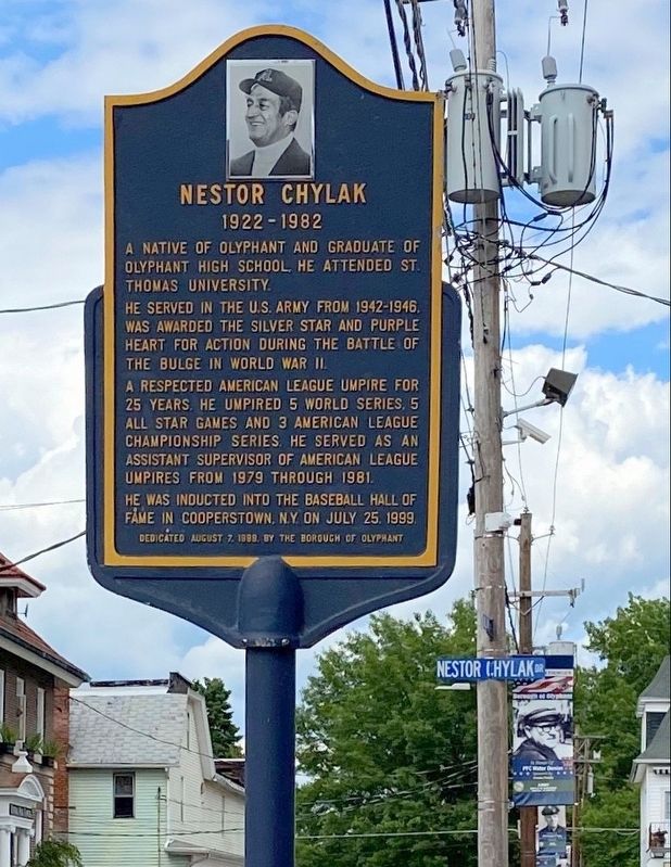 Nestor Chylak Marker. Click for full size. Nestor Chylak Marker image. Click for full size.