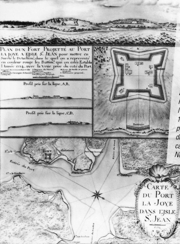 Marker detail: Port-la-Joye map, 1734 /<br>Carte du Port-la-Joye, 1734 image. Click for full size.