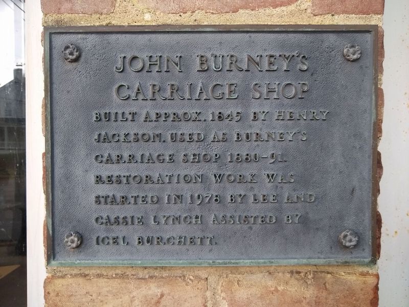 John Burney's Carriage Shop Marker image. Click for full size.